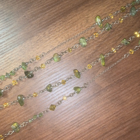 Talbots green stone long necklace - Picture 1 of 5